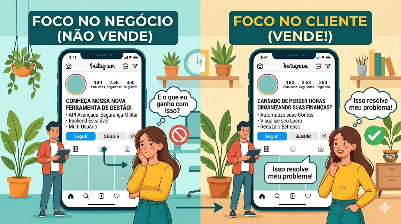 Perfil com posicionamento confuso no Instagram